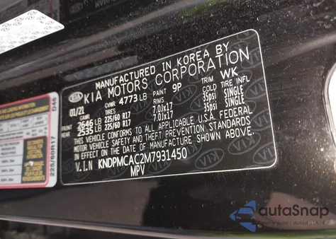 2021 Kia Sportage Lx из США, поврежденный, VIN KNDPMCAC2M7931450